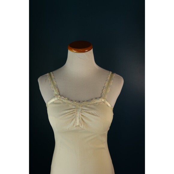 Vintage 70s Empire Waist Cream Maxi Dress Jacket Lace Trim Boho Prairie Bridal - Picture 7 of 16